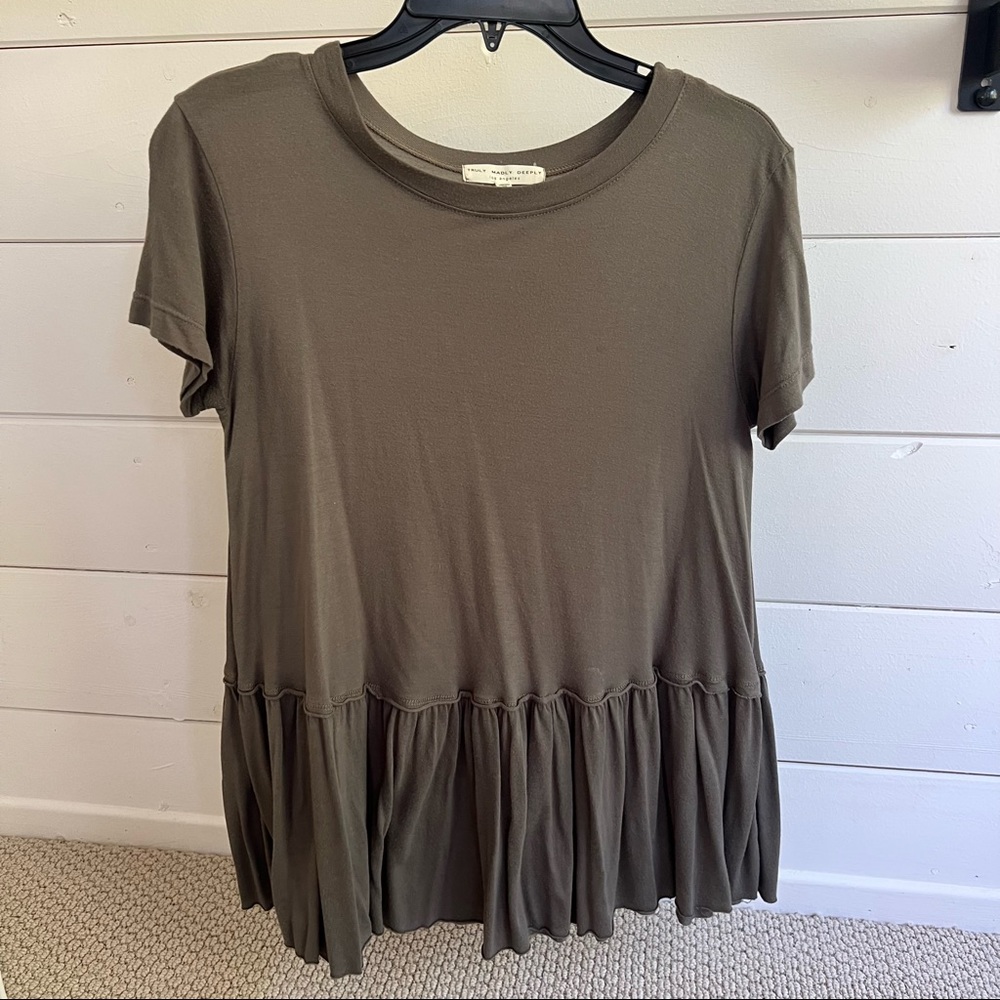 UO Olive Green Baby Doll Tunic